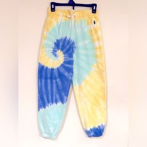 Polo Ralph Lauren Multi Pastel Tie-Dye Terry Sweatpants Size XS NWT